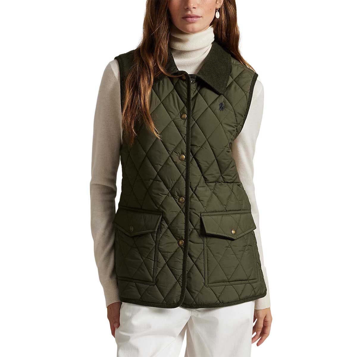 Polo Ralph Lauren Corduroy Trim Quilted Vest